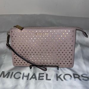 Pretty Pink Perforated Michael Kors Wristlet